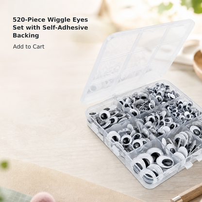 520-Piece Wiggle Eyes Set with Self-Adhesive Backing